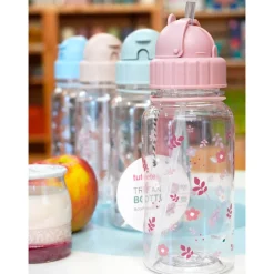 Botella Plastico Leaves Pink