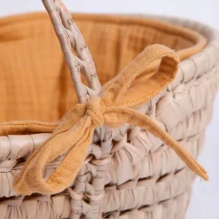 Capazo De Mimbre Bobble Mostaza