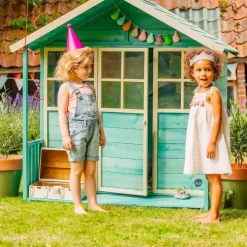 Casita De Madera Para Jardin Azul Teal