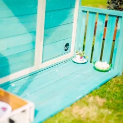 Casita De Madera Para Jardin Azul Teal
