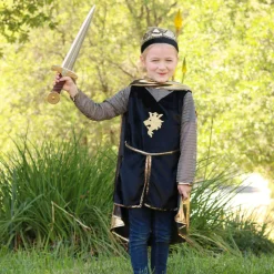 Disfraz Caballero Dorado Con Capa Y Corona 7-8 Años