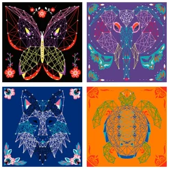 Hilos Tensados: 5 Cuadros De Animales
