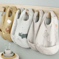 Pack De 2 Baberos Con Velcro Lalee Gris
