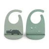 Pack De 2 Baberos De Silicona Croco Verde