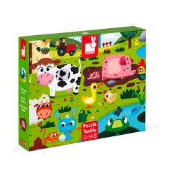 Puzzle Tactil Gigante Animales De La Granja: 20 Piezas
