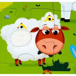 Puzzle Tactil Gigante Animales De La Granja: 20 Piezas