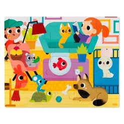 Puzzle Tactil Gigante Animales Domesticos: 20 Piezas