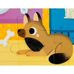 Puzzle Tactil Gigante Animales Domesticos: 20 Piezas