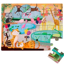 Puzzle Tactil Gigante En El Zoo: 20 Piezas