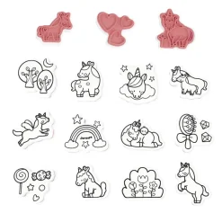Stampinoo Set De 15 Tampones Unicornios
